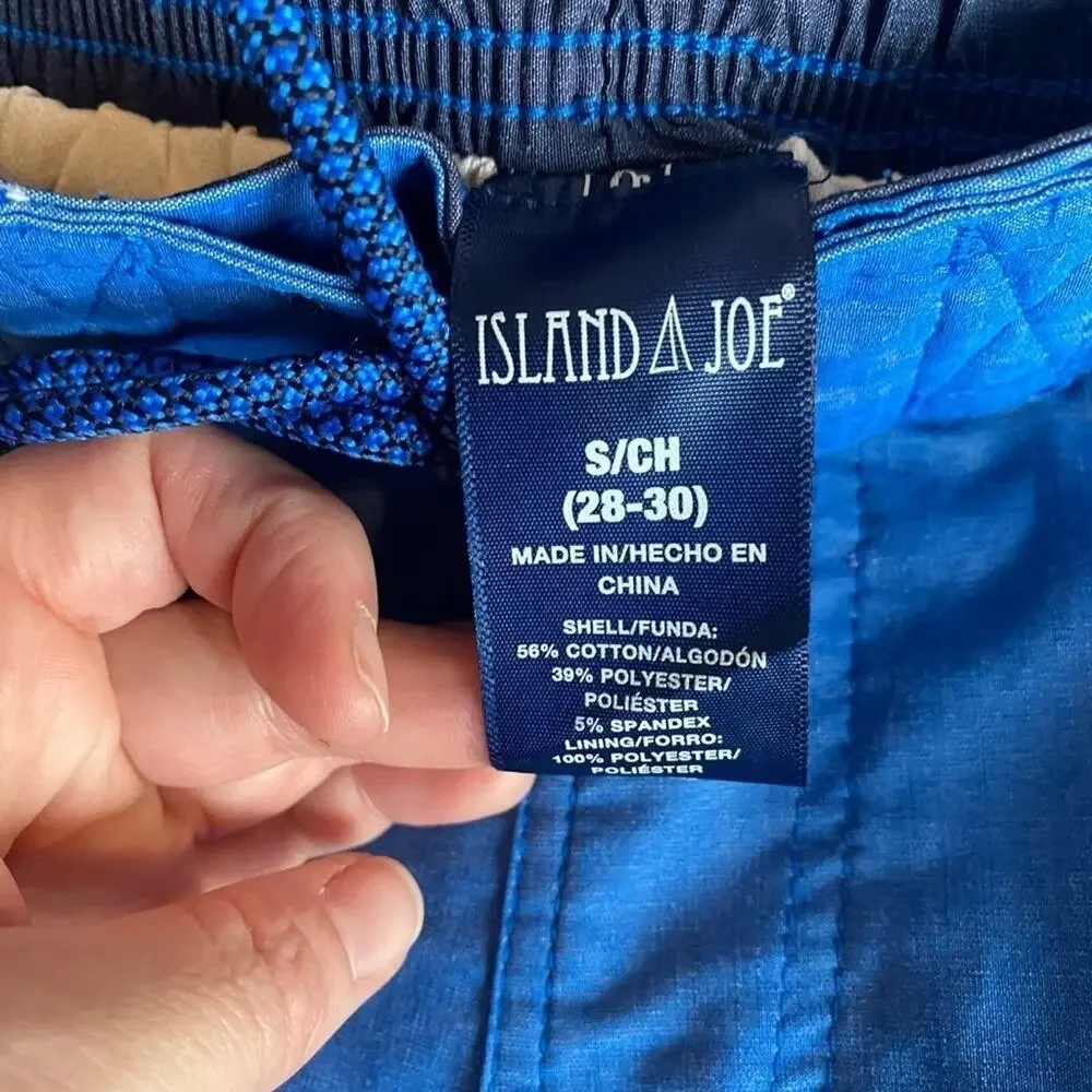 Island Joe Men's Small Blue Board Shorts Swim Trunks‎ Summer Beach Resort Travel